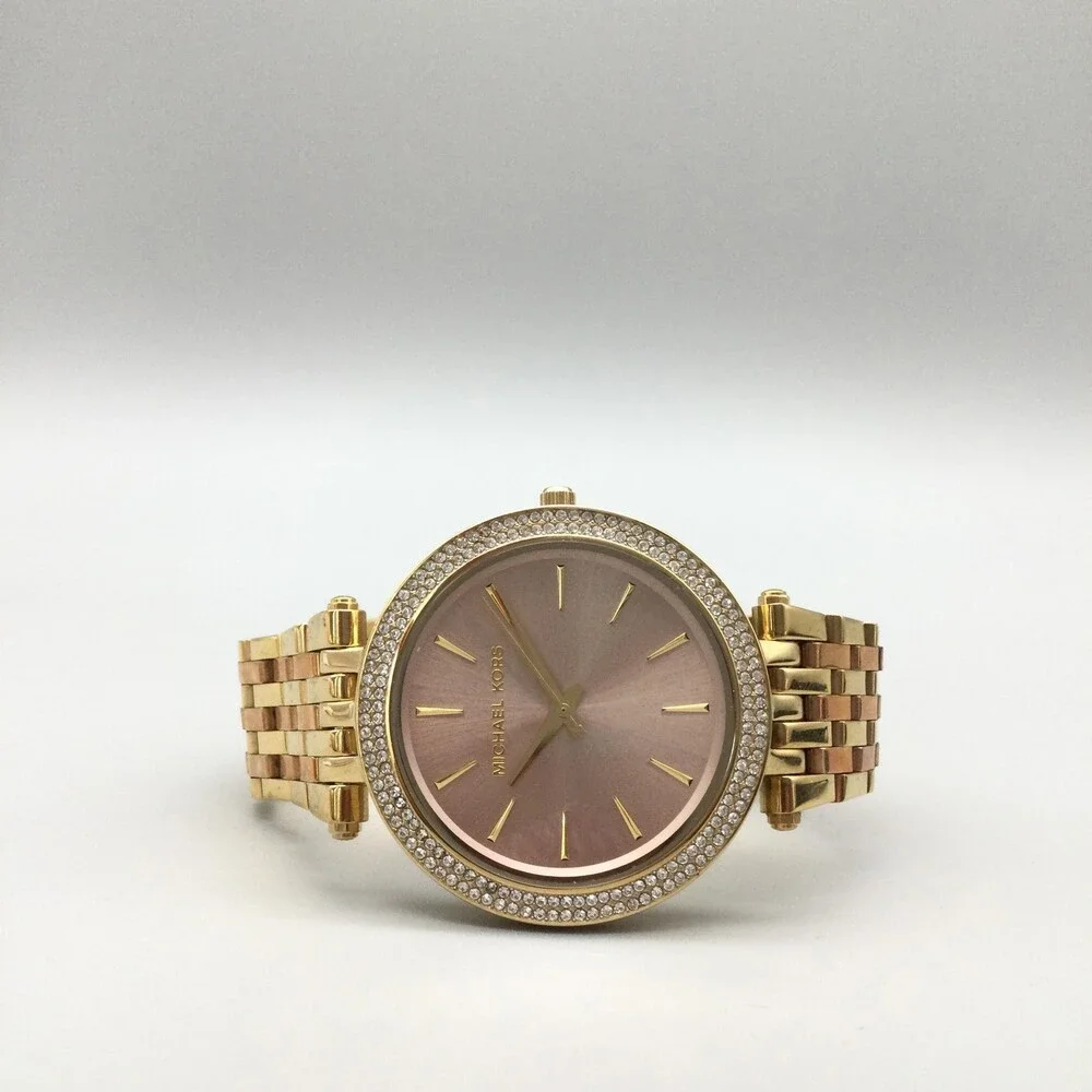 Michael Kors Darci Womens Watch 39mm Rose Gold Tone MK-3507 New Battery 7" - Picture 5 of 14